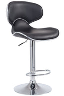 Barhocker höhenverstellbar mit Rückenlehne & Fußstütze  Kunstleder Gaslift Trompetenfuß