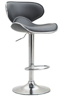 Barhocker höhenverstellbar mit Rückenlehne & Fußstütze  Kunstleder Gaslift Trompetenfuß