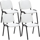 4er Set Besucherstühle mit Kunstlederbezug und Robustem Metallgestell
