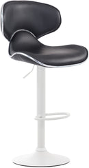 Barhocker höhenverstellbar mit Rückenlehne & Fußstütze  Kunstleder Gaslift Trompetenfuß