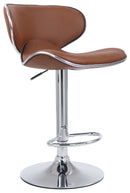 Barhocker höhenverstellbar mit Rückenlehne & Fußstütze  Kunstleder Gaslift Trompetenfuß