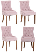 Premium 4er Set Esszimmerstühle mit Samtbezug, modern, 4 Stühle für Küche & Esszimmer Hochwertige Holzgestelle Designerstuhl