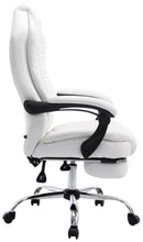 Bürostuhl mit Fußstütze & verstellbarer Rückenlehne Kunstleder höhenverstellbar Chrom Gestell