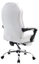 Bürostuhl mit Fußstütze & verstellbarer Rückenlehne Kunstleder höhenverstellbar Chrom Gestell