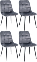 Modernes 4er-Set Esszimmerstühle mit Samtbezug und gepolsterter Rückenlehne