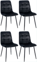 Modernes 4er-Set Esszimmerstühle mit Samtbezug und gepolsterter Rückenlehne