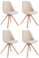 4er Set Besucherstühle Toulouse Stoff Square