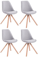 4er Set Besucherstühle Toulouse Stoff Square