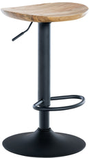 Moderner höhenverstellbarer Barhocker mit Holzsitz und Metallgestell