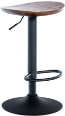 Moderner höhenverstellbarer Barhocker mit Holzsitz und Metallgestell