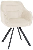 Ergonomischer Esszimmerstuhl mit Samt- oder Stoffbezug und drehbarem Metallgestell