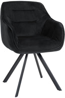 Ergonomischer Esszimmerstuhl mit Samt- oder Stoffbezug und drehbarem Metallgestell