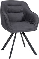 Ergonomischer Esszimmerstuhl mit Samt- oder Stoffbezug und drehbarem Metallgestell