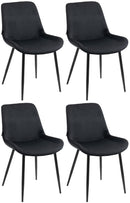 4er Set Esszimmerstühle Victoria Samt-Bezug