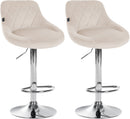 Luxuriöse höhenverstellbare Barhocker im 2er-Set mit Samtbezug und 360°-Drehfunktion