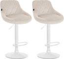Luxuriöse höhenverstellbare Barhocker im 2er-Set mit Samtbezug und 360°-Drehfunktion