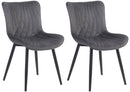 2er-Set moderne Esszimmerstühle mit gepolstertem Kunstleder- oder Samtbezug und Metallgestell
