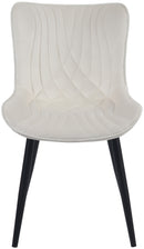 2er-Set moderne Esszimmerstühle mit gepolstertem Kunstleder- oder Samtbezug und Metallgestell