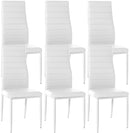 6er-Set gepolsterte Esszimmerstühle mit Samt- oder Kunstlederbezug und Metallgestell