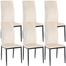 6er-Set gepolsterte Esszimmerstühle im modernen Design mit Samt- oder Kunstlederbezug