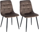 2er Set Elegante Esszimmerstühle mit Stoffbezug – Samt oder Gewebt, Metallgestell, Verschiedene Farben