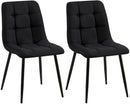 2er Set Elegante Esszimmerstühle mit Stoffbezug – Samt oder Gewebt, Metallgestell, Verschiedene Farben