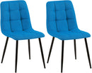 2er Set Elegante Esszimmerstühle mit Stoffbezug – Samt oder Gewebt, Metallgestell, Verschiedene Farben