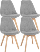 Modernes 4er-Set Esszimmerstühle mit Polsterung und stabilem Holzgestell