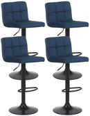 4er-Set Barhocker mit Samtbezug und verstellbarer Sitzhöhe im modernen Design