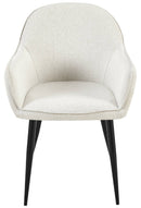 Esszimmerstuhl mit Armlehnen gepolstert Stoff Bezug Metallgestell  150 kg belastbar