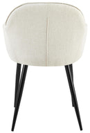 Esszimmerstuhl mit Armlehnen gepolstert Stoff Bezug Metallgestell  150 kg belastbar