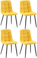 Modernes 4er-Set Esszimmerstühle mit Samtbezug und gepolsterter Rückenlehne