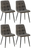 Modernes 4er-Set Esszimmerstühle mit Samtbezug und gepolsterter Rückenlehne