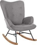 Moderner Schaukelstuhl mit Stoffbezug und stabilen Holzkufen