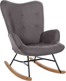 Moderner Schaukelstuhl mit Stoffbezug und stabilen Holzkufen