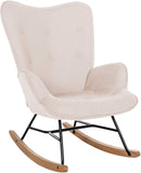 Moderner Schaukelstuhl mit Stoffbezug und stabilen Holzkufen