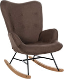 Moderner Schaukelstuhl mit Stoffbezug und stabilen Holzkufen