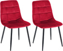 2er Set Elegante Esszimmerstühle mit Stoffbezug – Samt oder Gewebt, Metallgestell, Verschiedene Farben