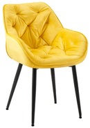 Esszimmerstuhl mit Armlehnen gepolstert Samtbezug Metallgestell 150 kg belastbar