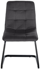 Elegantes 2er-Set Freischwinger Esszimmerstühle mit Samtbezug und Metallgestell