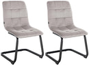 Elegantes 2er-Set Freischwinger Esszimmerstühle mit Samtbezug und Metallgestell