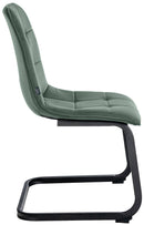 Elegantes 2er-Set Freischwinger Esszimmerstühle mit Samtbezug und Metallgestell