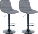2er-Set höhenverstellbare Barhocker mit Stoffbezug und 360°-Drehfunktion