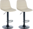 2er-Set höhenverstellbare Barhocker mit Kunstlederbezug und stabilem Trompetenfuß