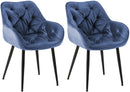 2er Set Elegante Samtstühle Luxuriöses Design Stabiles Metallgestell