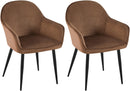 2er Set Esszimmerstühle mit Samtbezug und Metallgestell