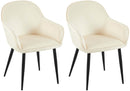 2er Set Esszimmerstühle mit Samtbezug und Metallgestell