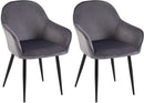 2er Set Esszimmerstühle mit Samtbezug und Metallgestell