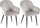 2er Set Esszimmerstühle mit Samtbezug und Metallgestell