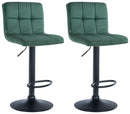 2er Set Stilvolle Barhocker mit Samtbezug und verstellbarem Metallgestell – Verschiedene Farben